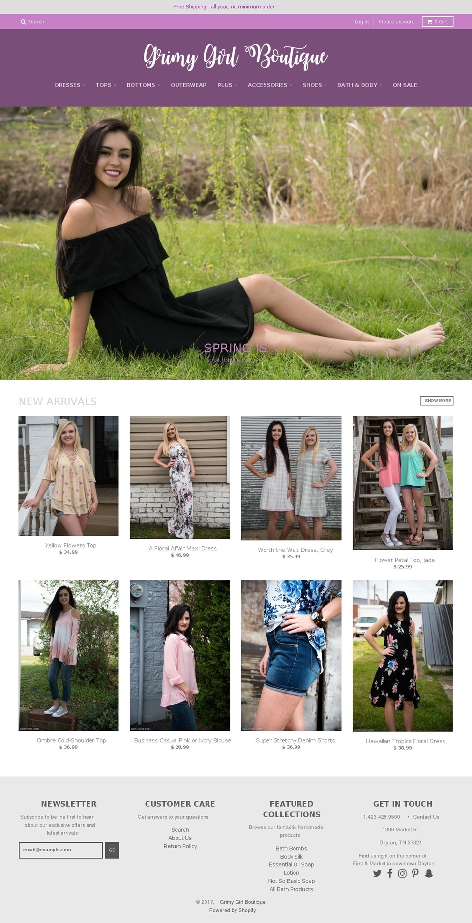 grimygirl.com shopify website screenshot