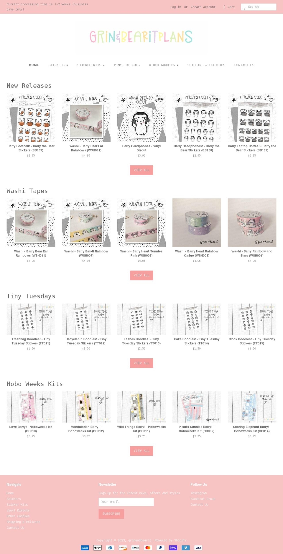 grinandbearitplans.com shopify website screenshot