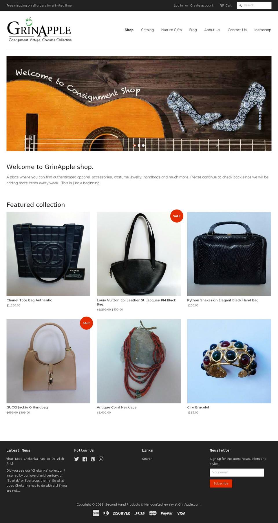 grinapple.com — Shopify storefront screenshot