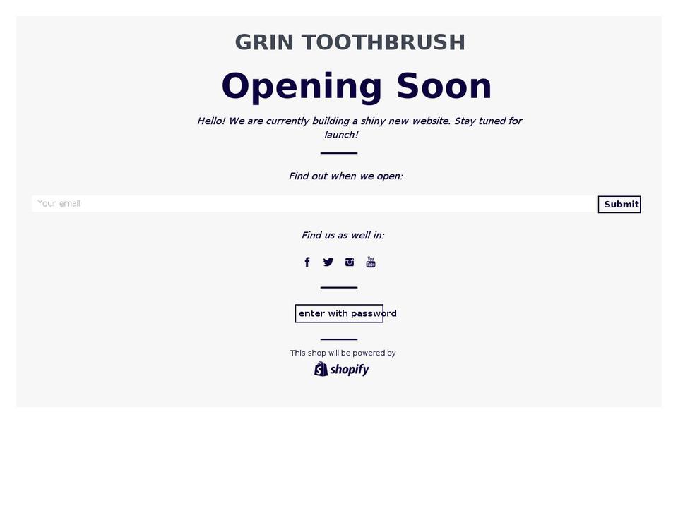 grinbrush.com shopify website screenshot