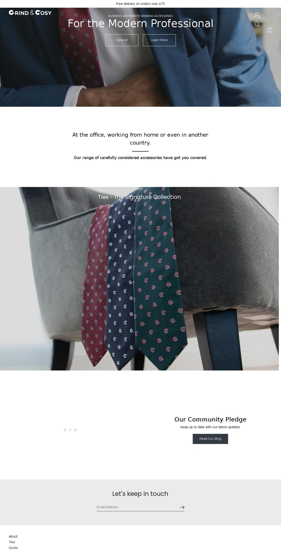 grindandcosy.com shopify website screenshot