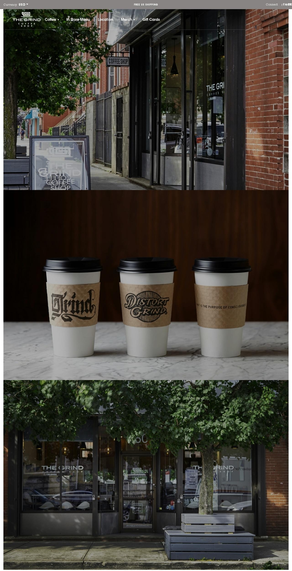 grindcoffeejc.com shopify website screenshot