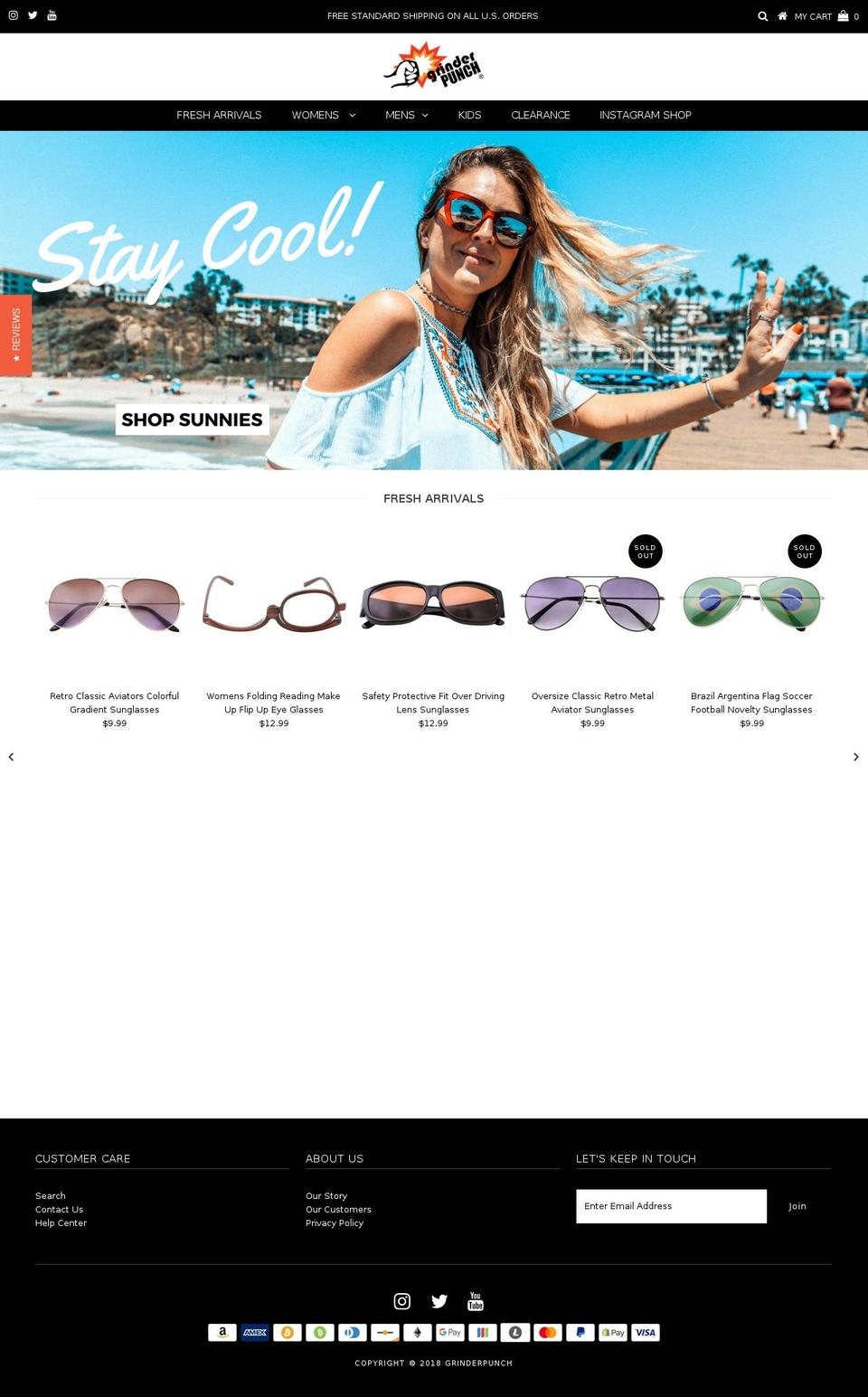 grinderpunch.com shopify website screenshot