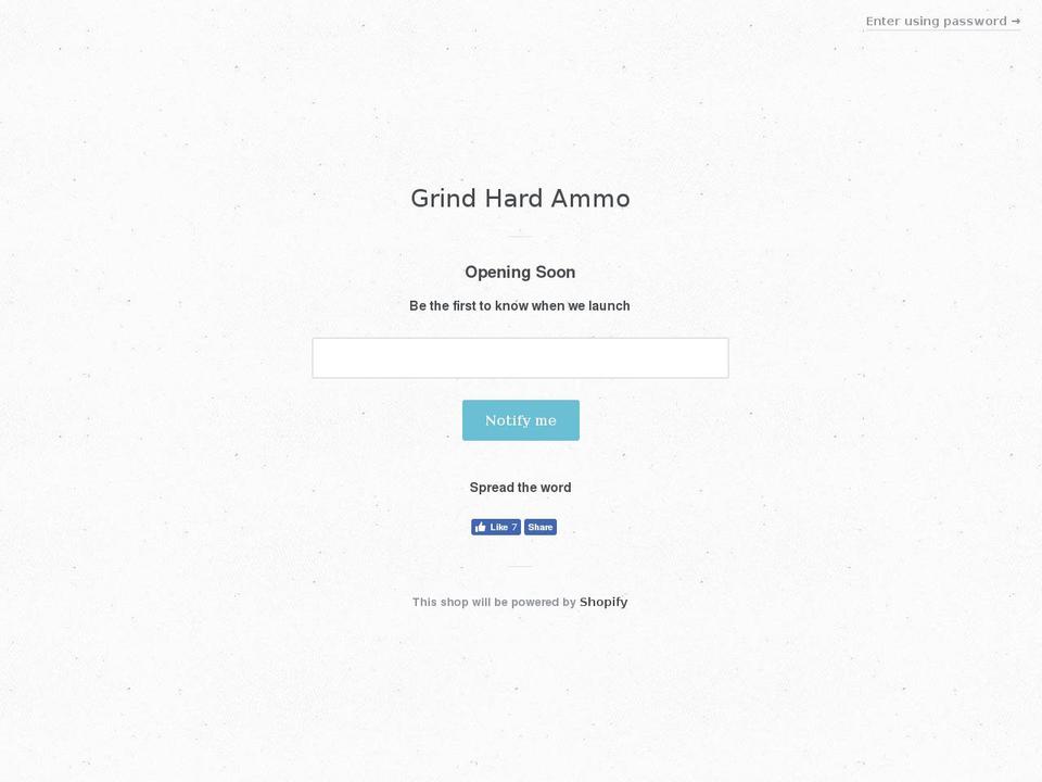 grindhardammo.com shopify website screenshot
