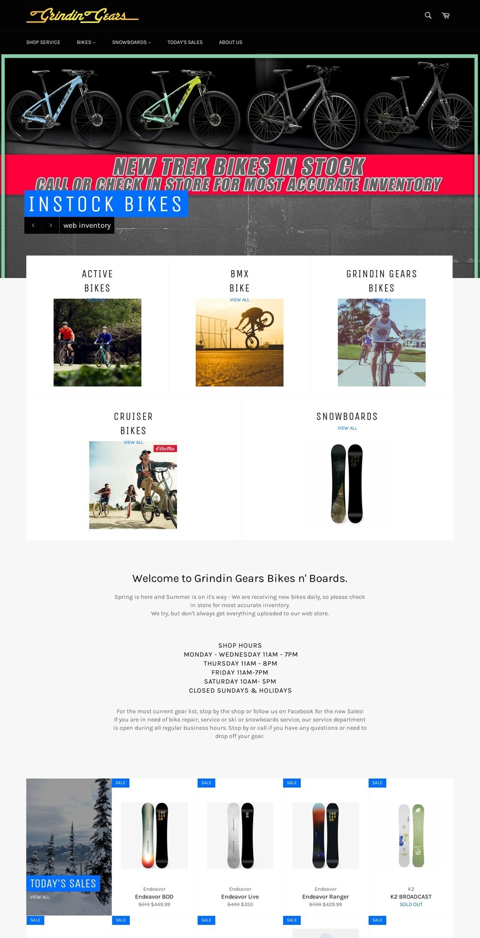 grindingears.ca shopify website screenshot