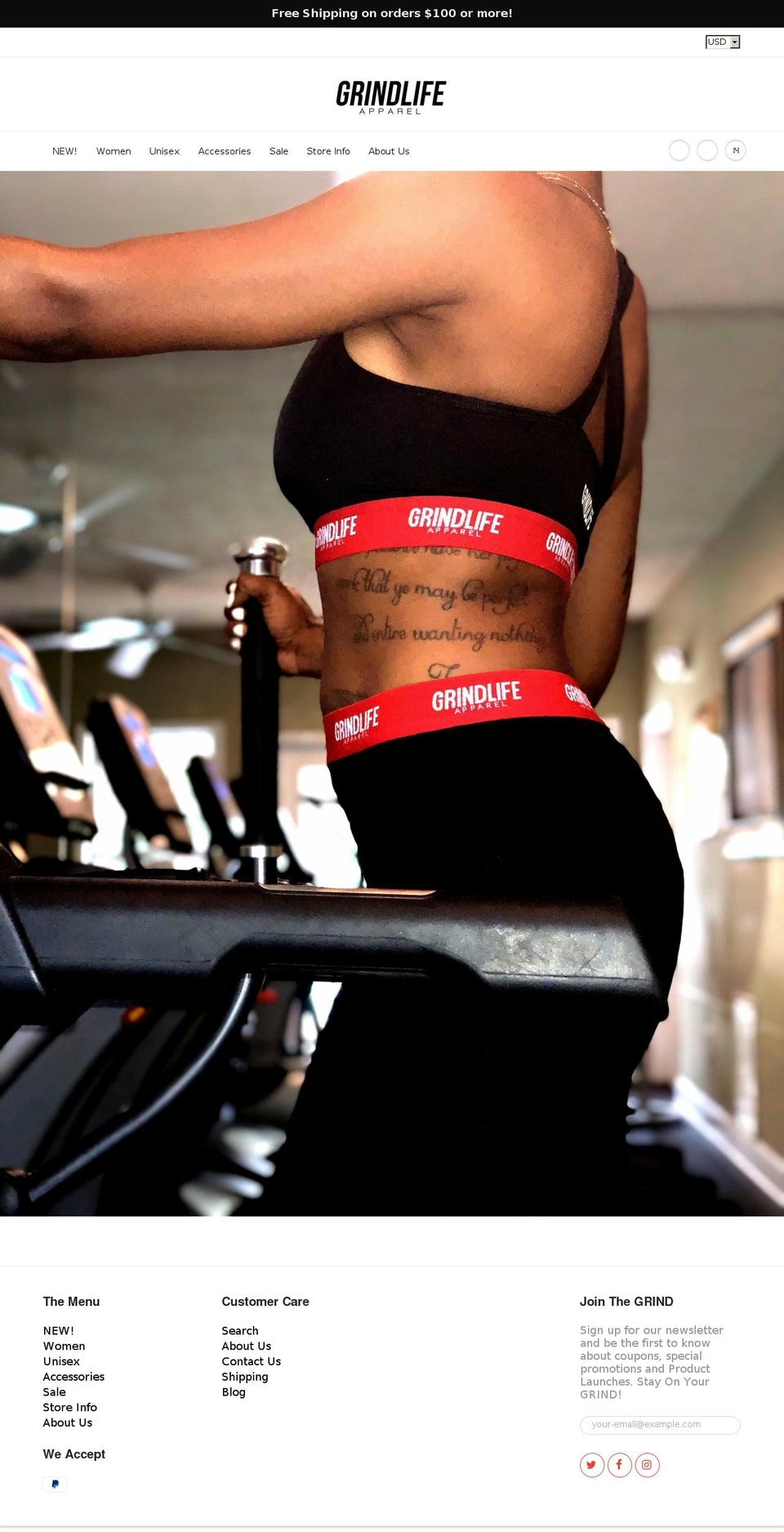 grindlifeapparel.com — Shopify storefront screenshot