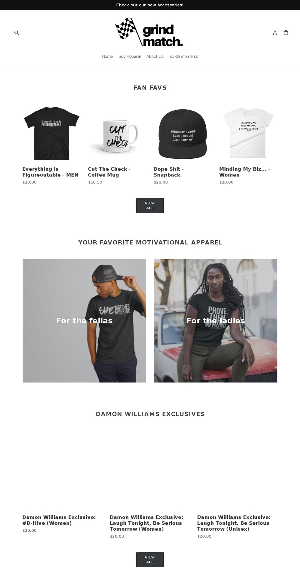 grindmatch.com — Shopify storefront screenshot