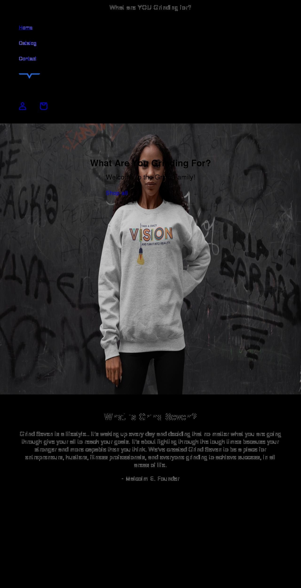 grindseven.com shopify website screenshot
