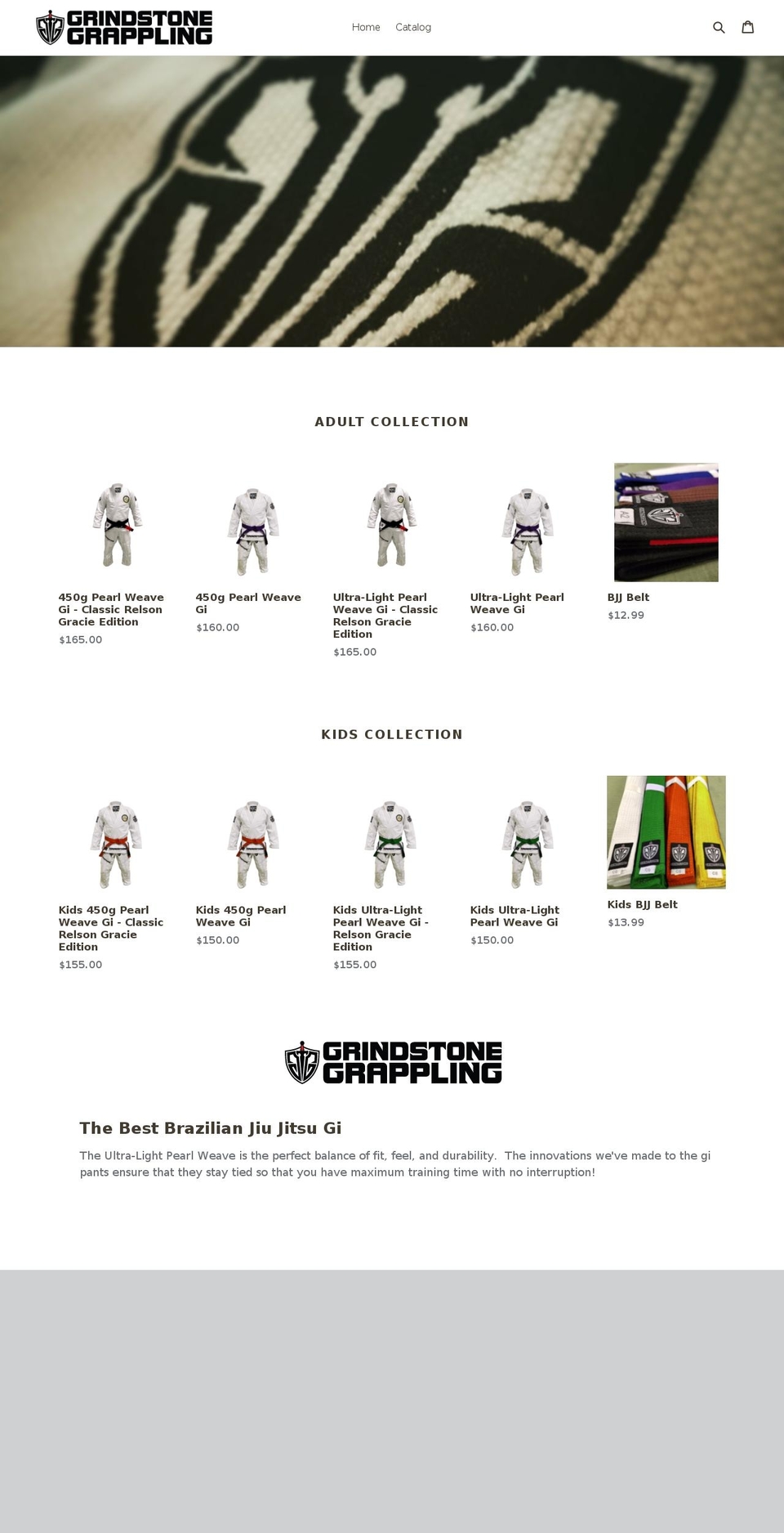 grindstonegrappling.com — Shopify storefront screenshot