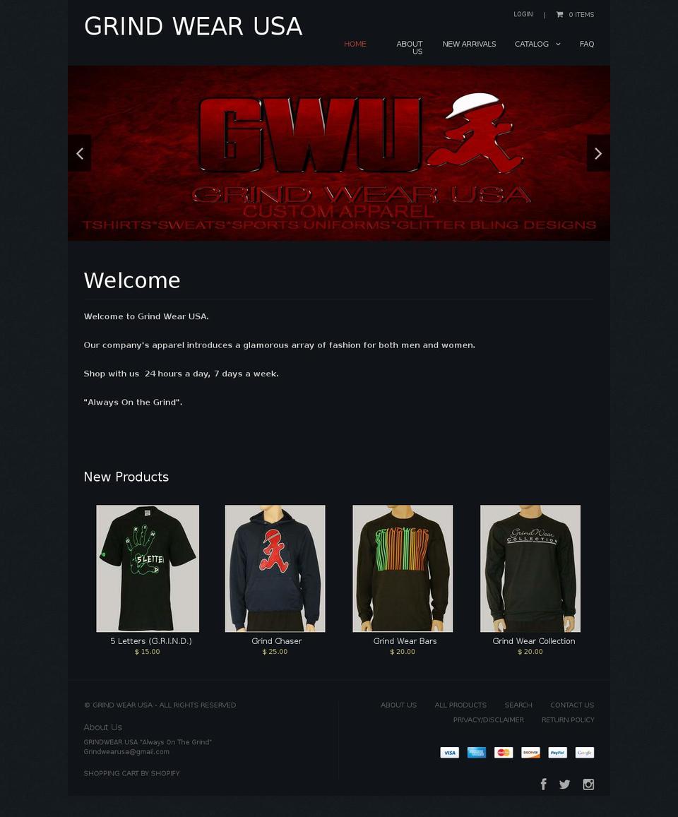limitless Shopify theme site example grindwearusa.com