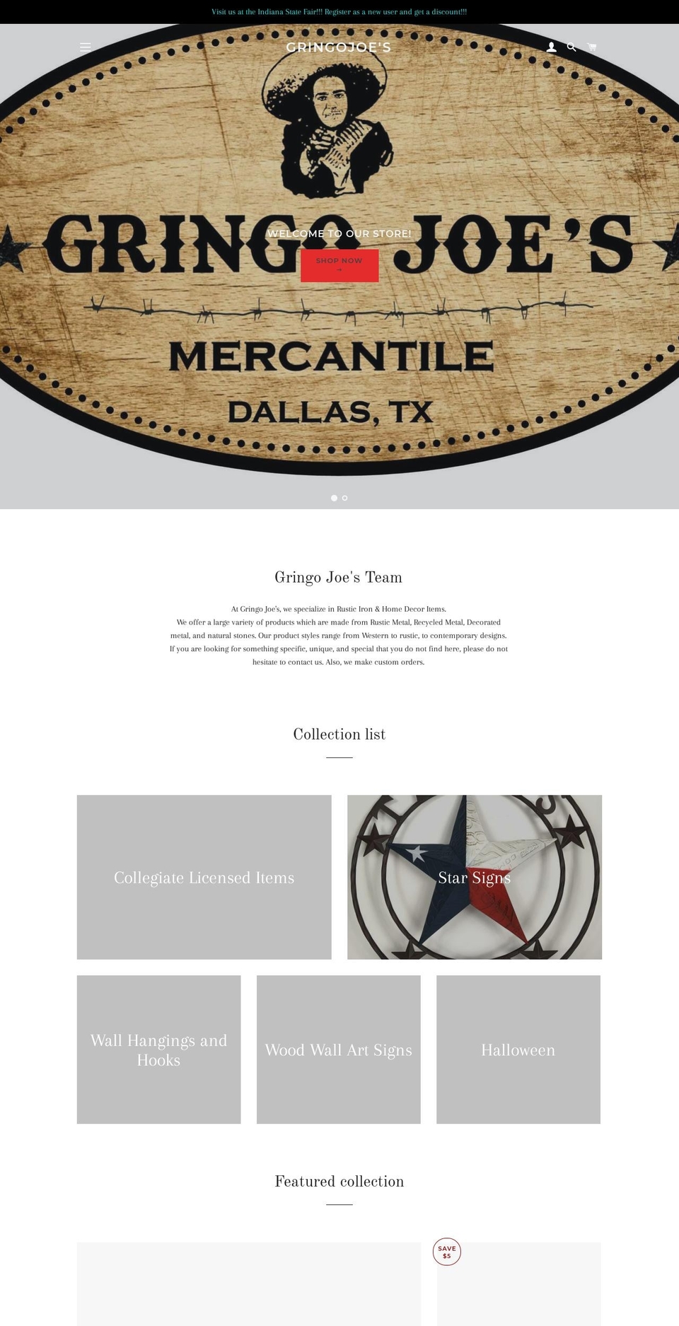 gringojoes.com — Shopify storefront screenshot