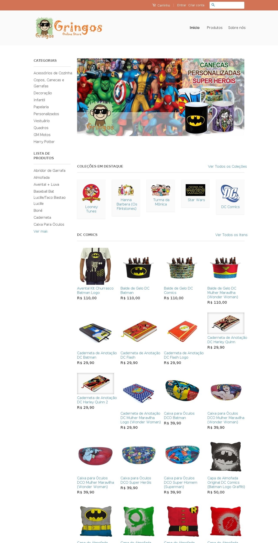 gringoscustom.com — Shopify storefront screenshot