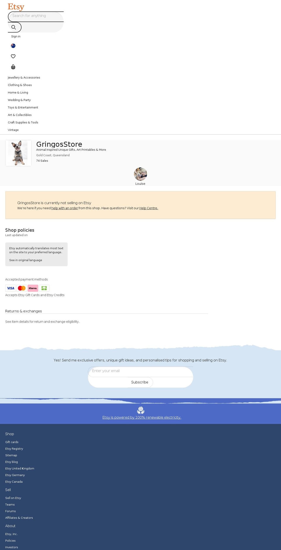 gringosstore.com — Shopify storefront screenshot