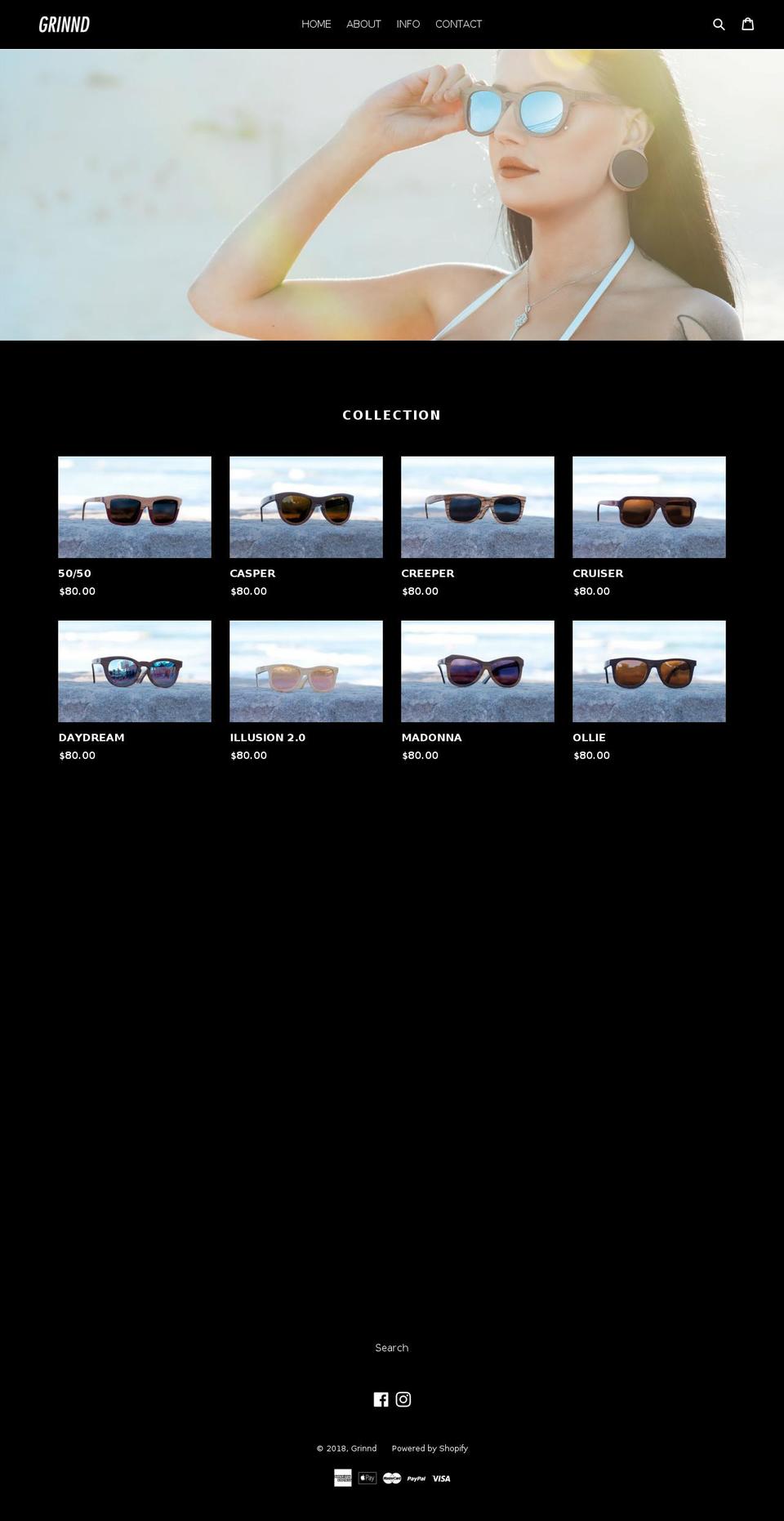 grinndapparel.com — Shopify storefront screenshot