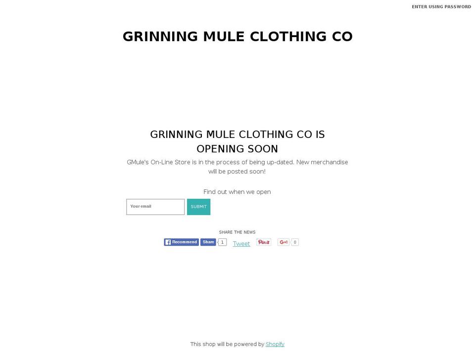 grinningmule.co shopify website screenshot