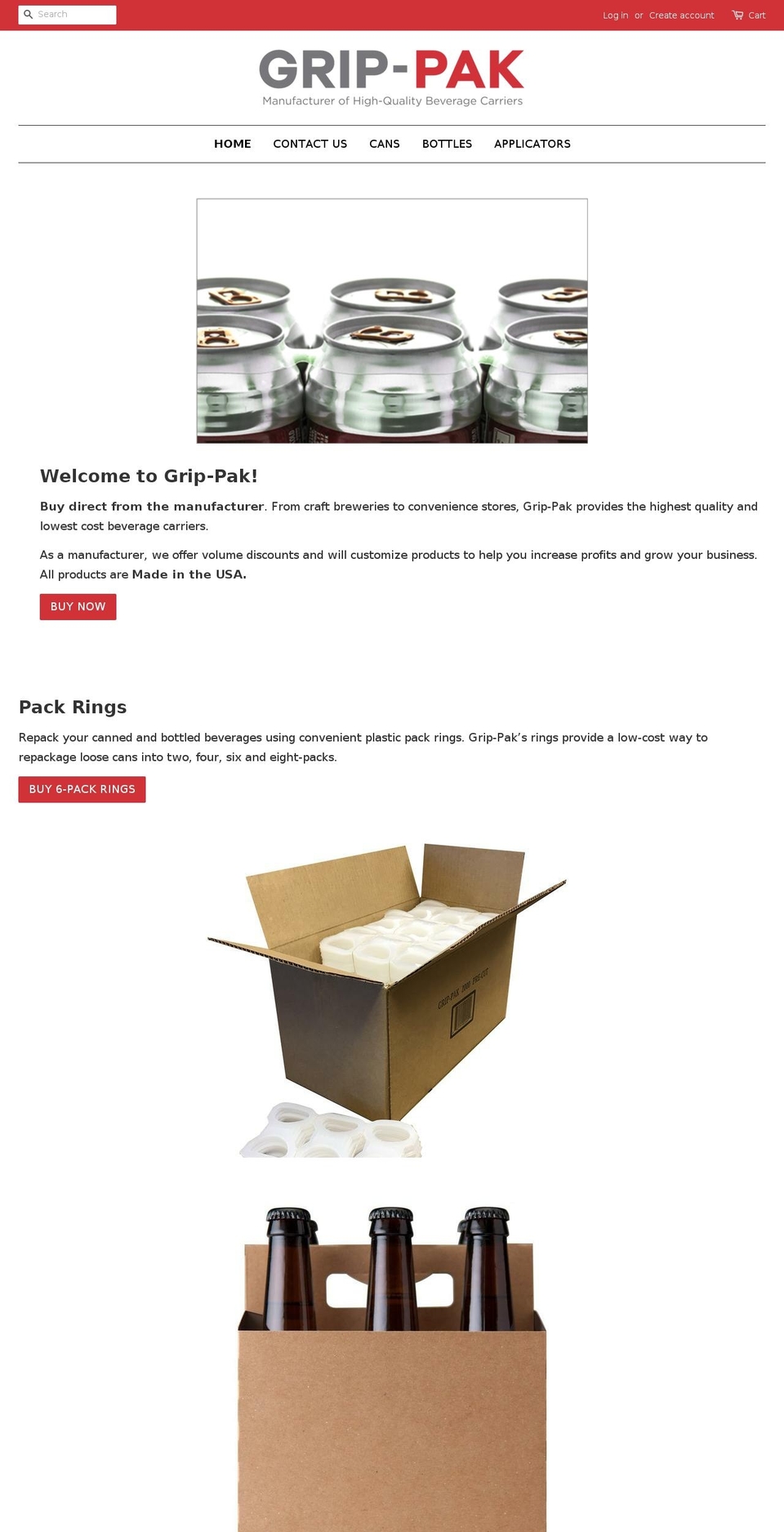 grip-pak.com shopify website screenshot