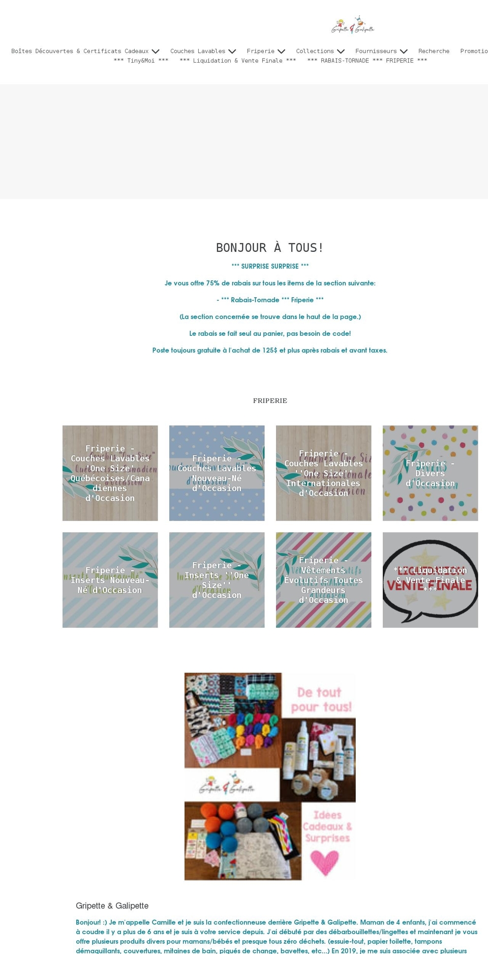 gripetteetgalipette.com shopify website screenshot