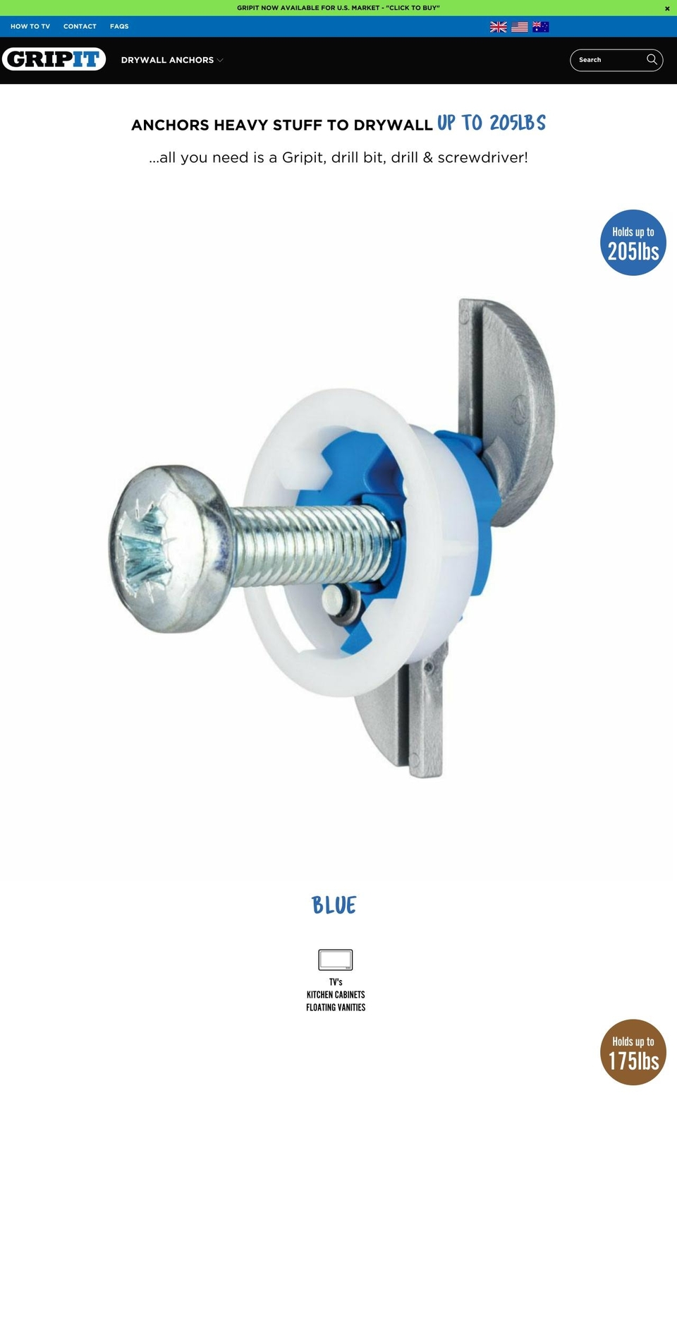 gripitfixings.com shopify website screenshot