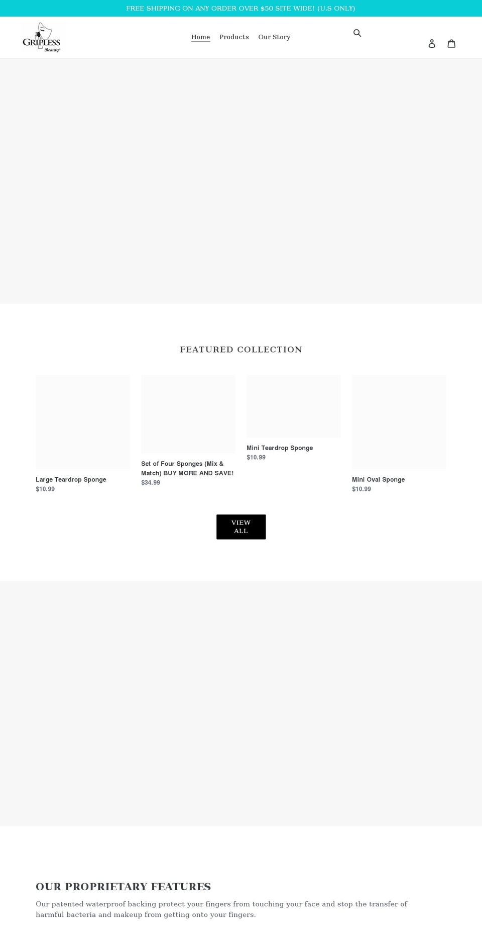 griplessbeauty.com shopify website screenshot