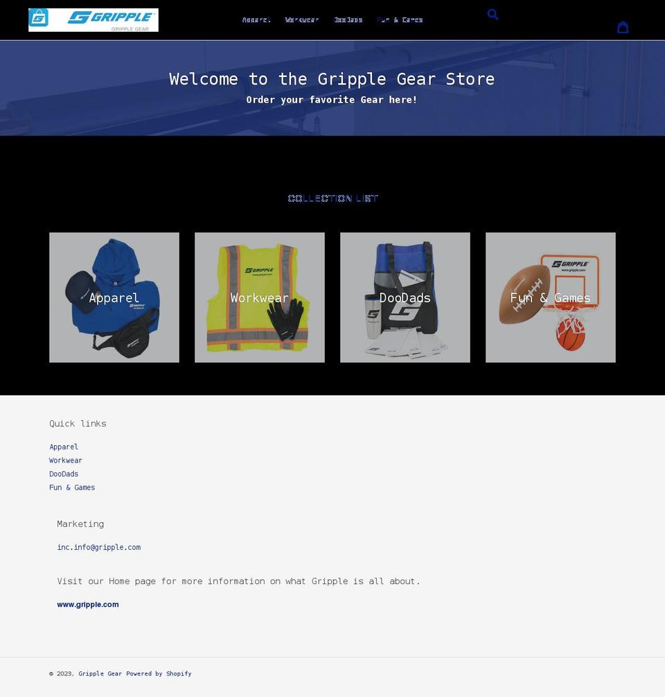 gripplegear.com shopify website screenshot