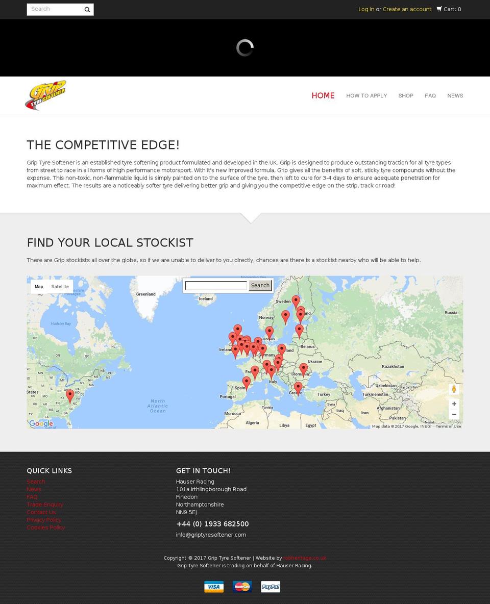 griptyresoftener.com shopify website screenshot