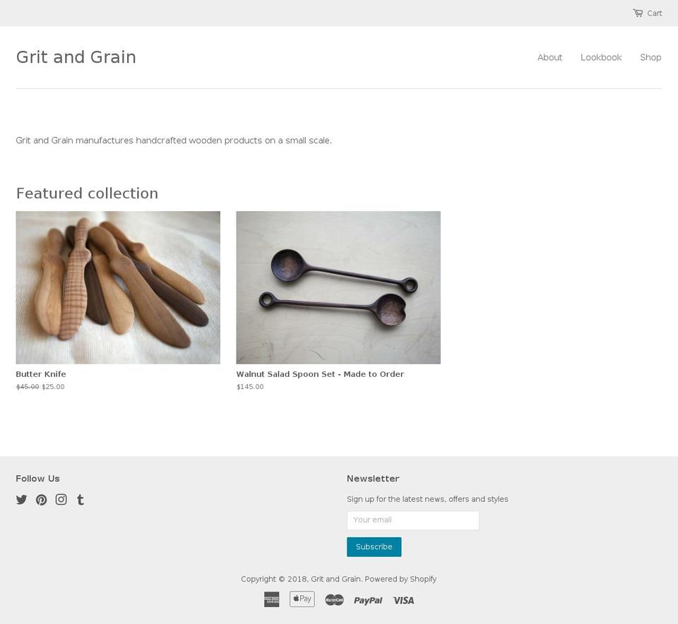 gritandgrain.ca shopify website screenshot