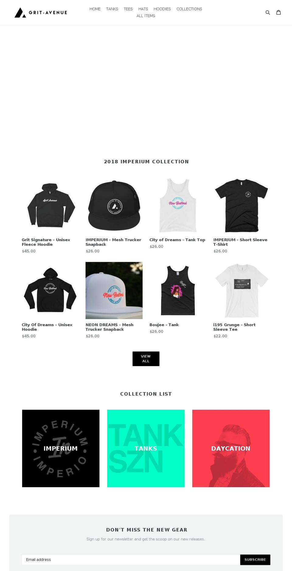 gritavenue.com — Shopify storefront screenshot