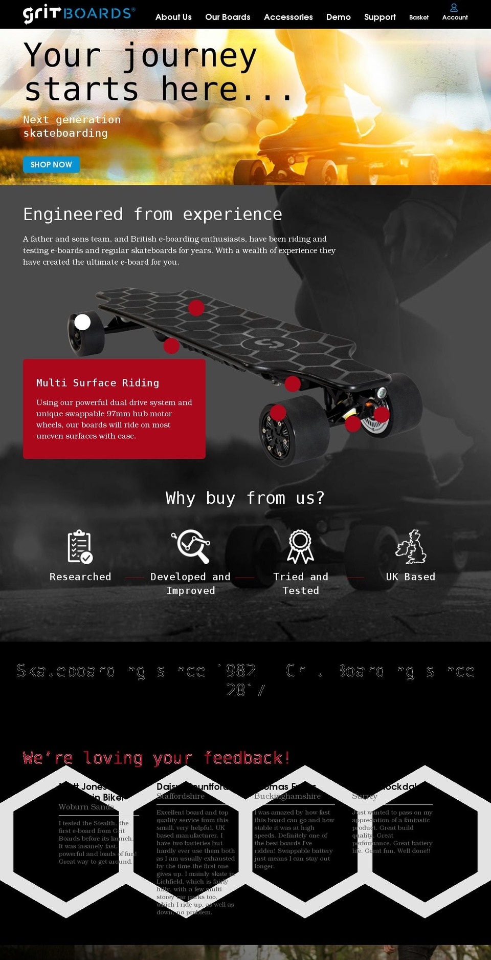 gritboards.com shopify website screenshot