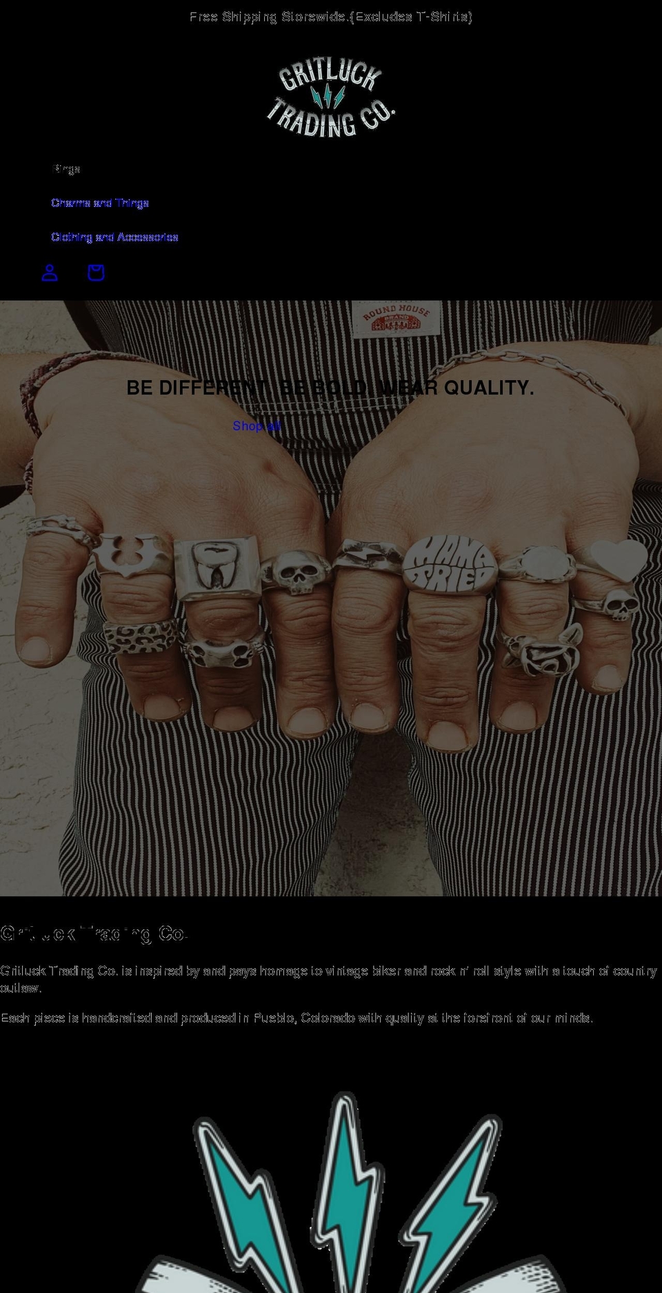 gritlucktradingco.com shopify website screenshot