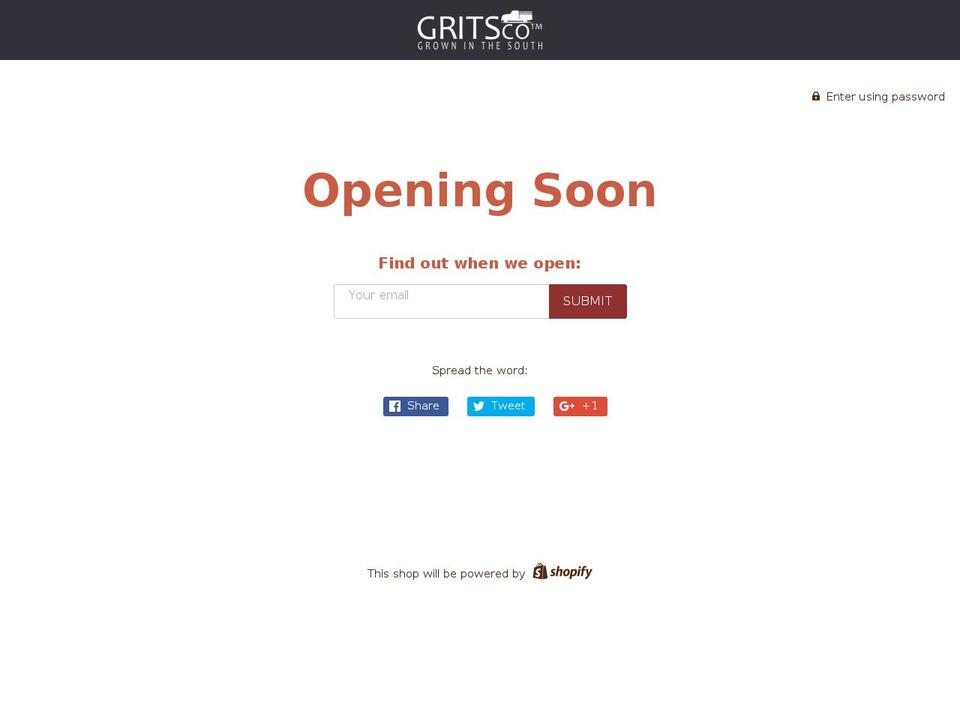 gritsco.com — Shopify storefront screenshot