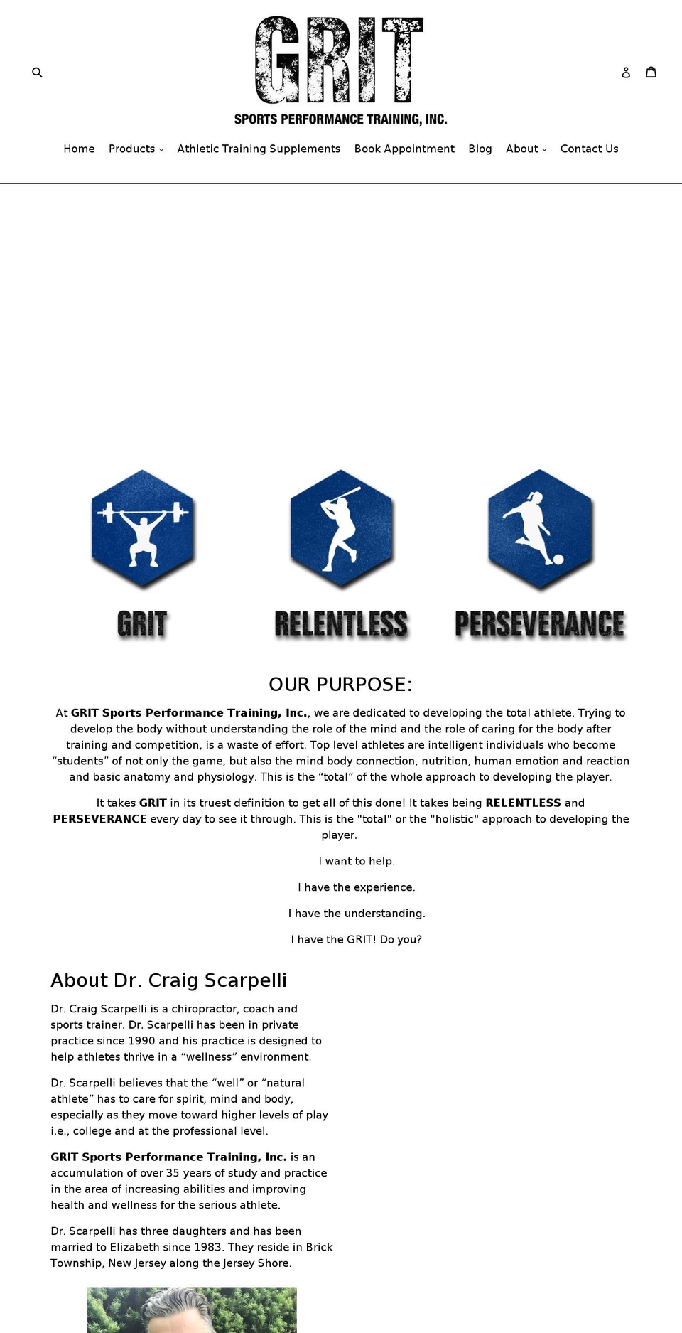 gritsportsperformancetraining.com — Shopify storefront screenshot