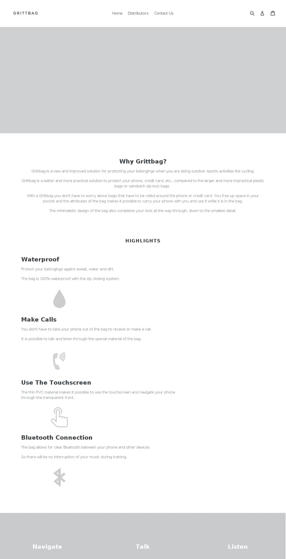 grittbags.com — Shopify storefront screenshot