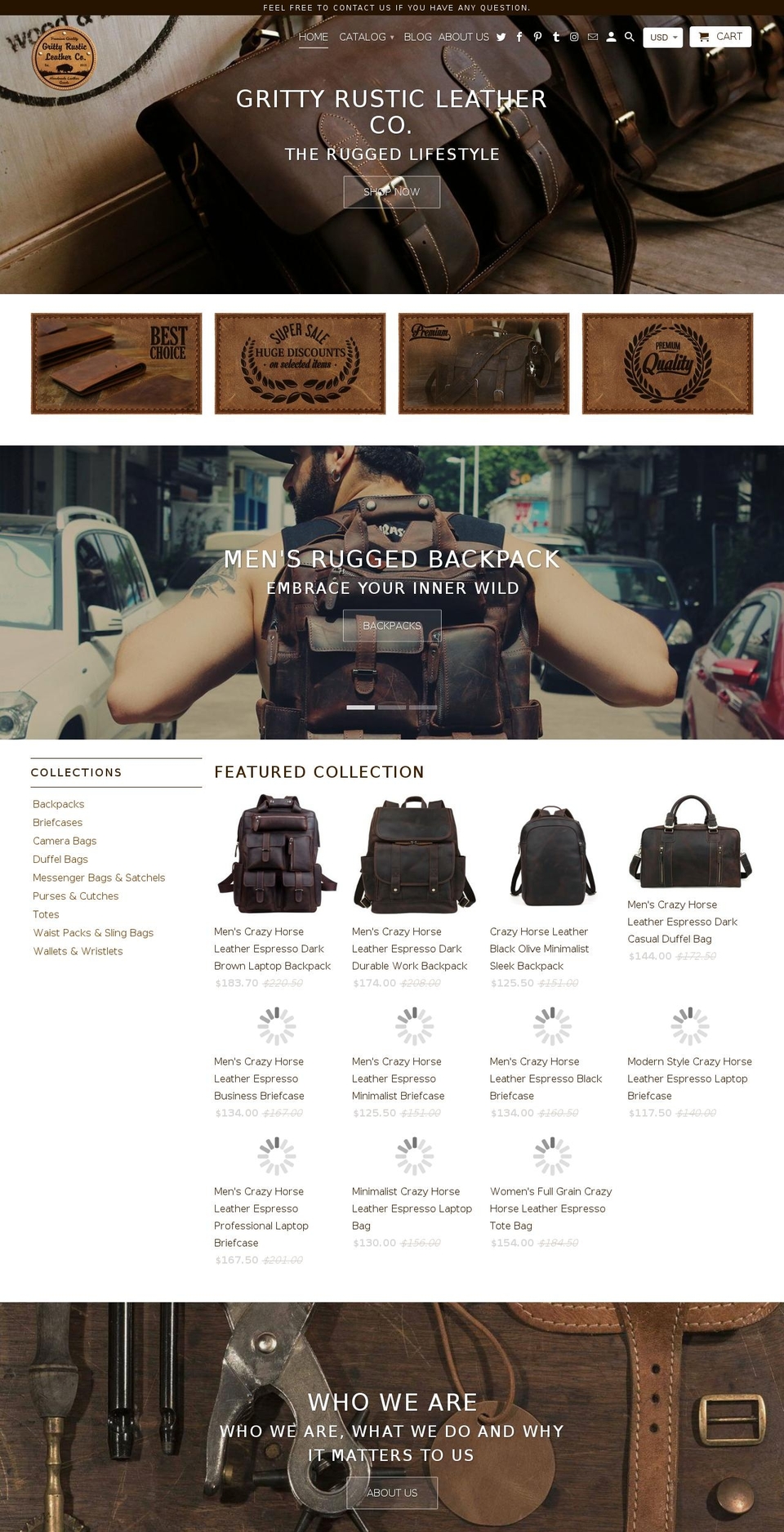 grittyrustic.com shopify website screenshot