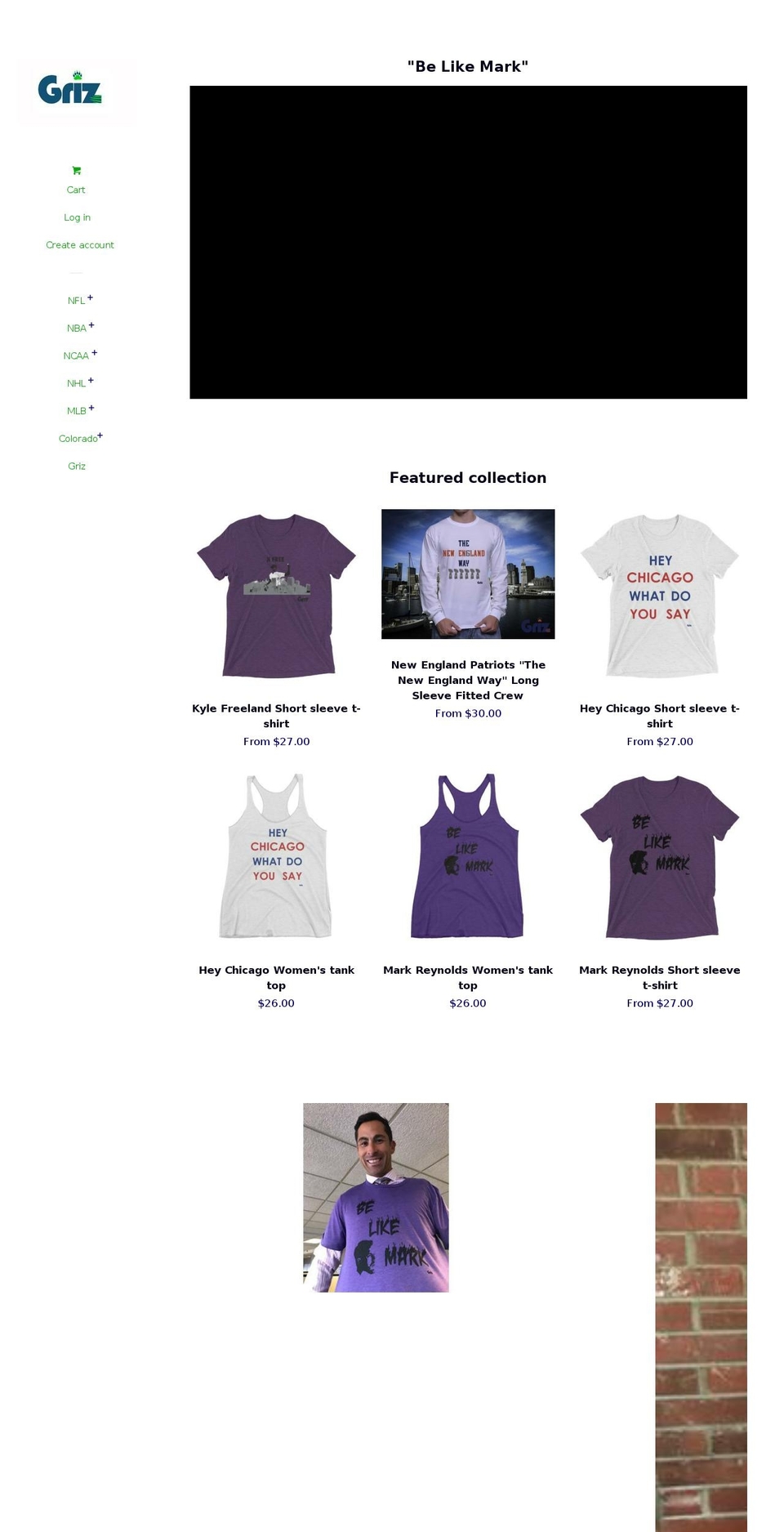grizapparel.com — Shopify storefront screenshot