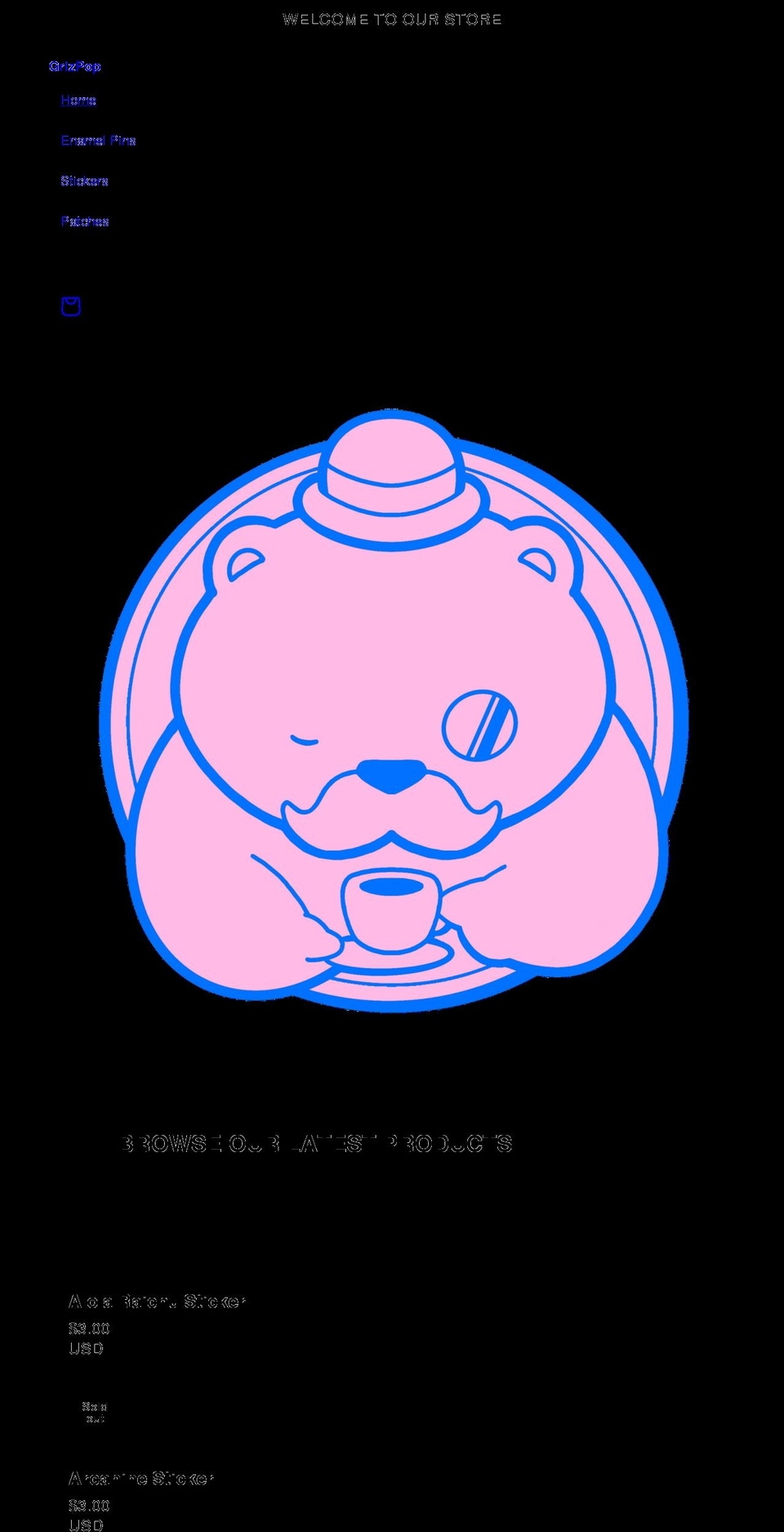 grizpop.shop shopify website screenshot