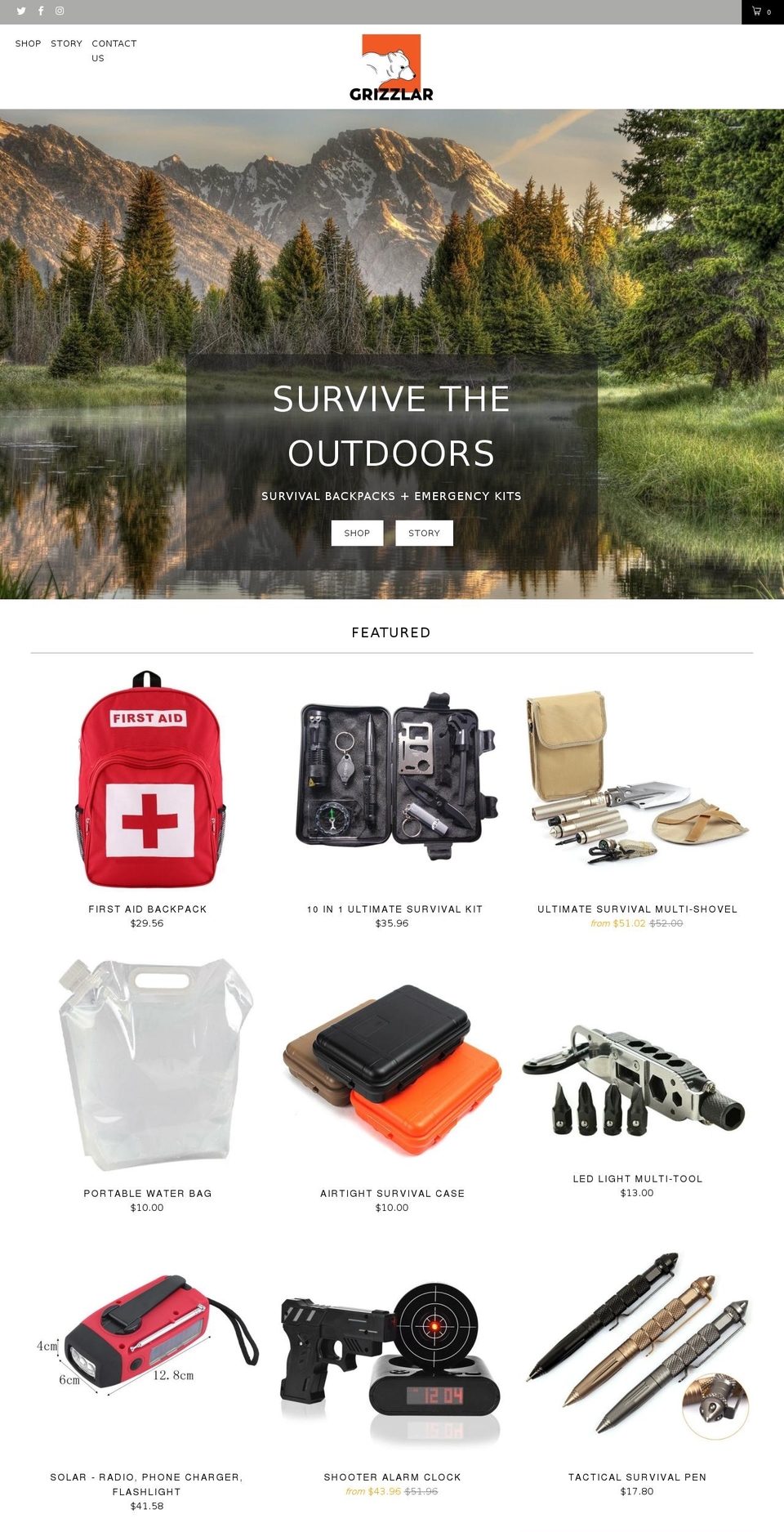 grizzlar.com — Shopify storefront screenshot