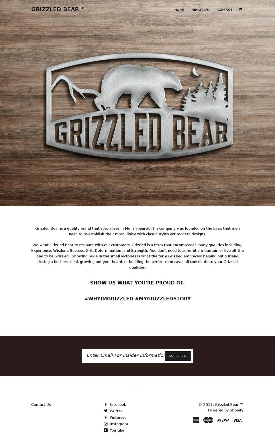 grizzledbear.com shopify website screenshot