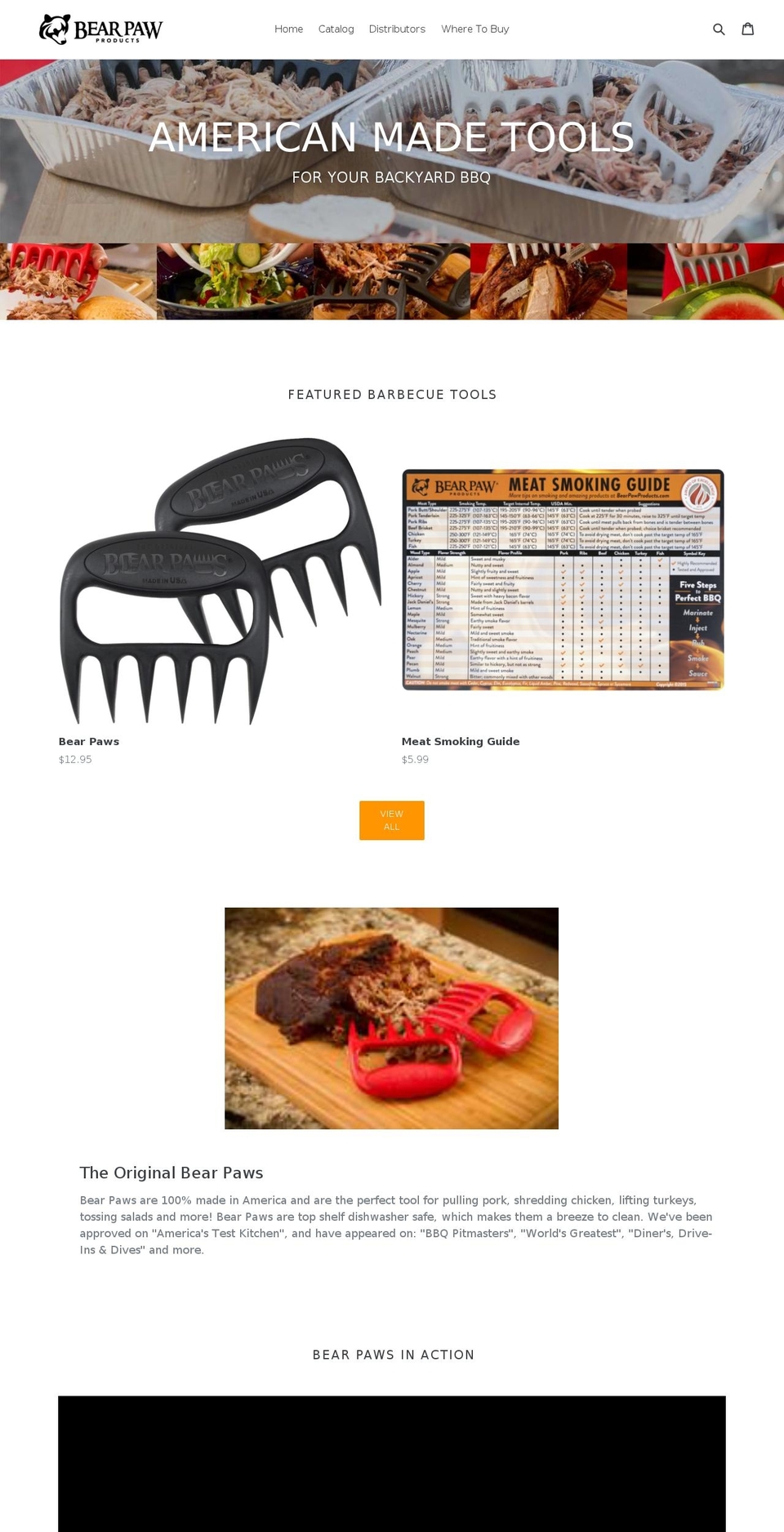 grizzlybearpaws.com — Shopify storefront screenshot