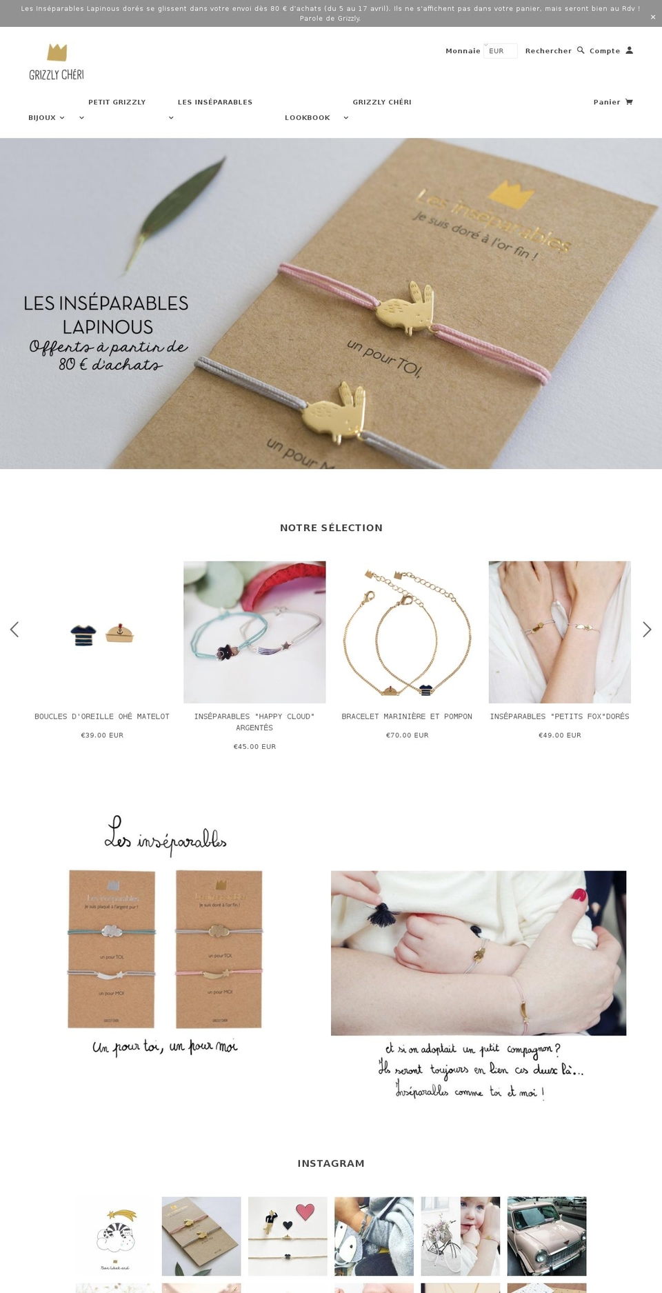 grizzlycheri.com shopify website screenshot