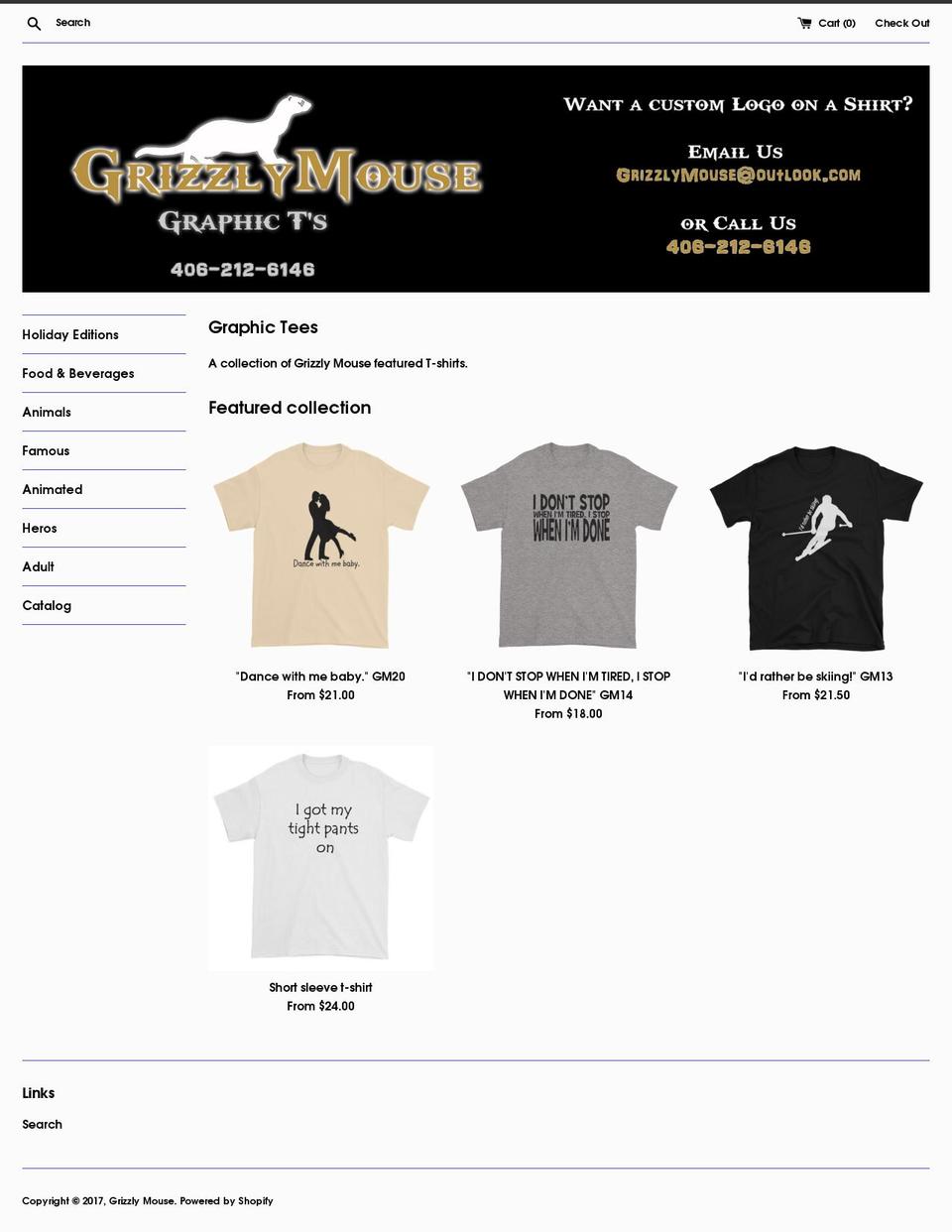 grizzlymouse.com shopify website screenshot