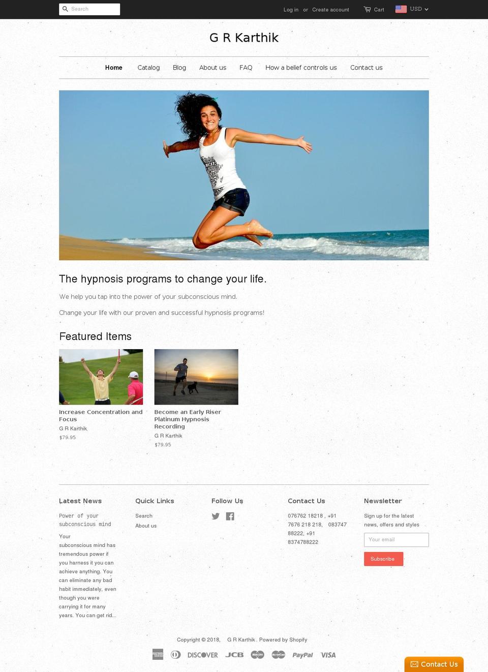 grkarthik.com shopify website screenshot