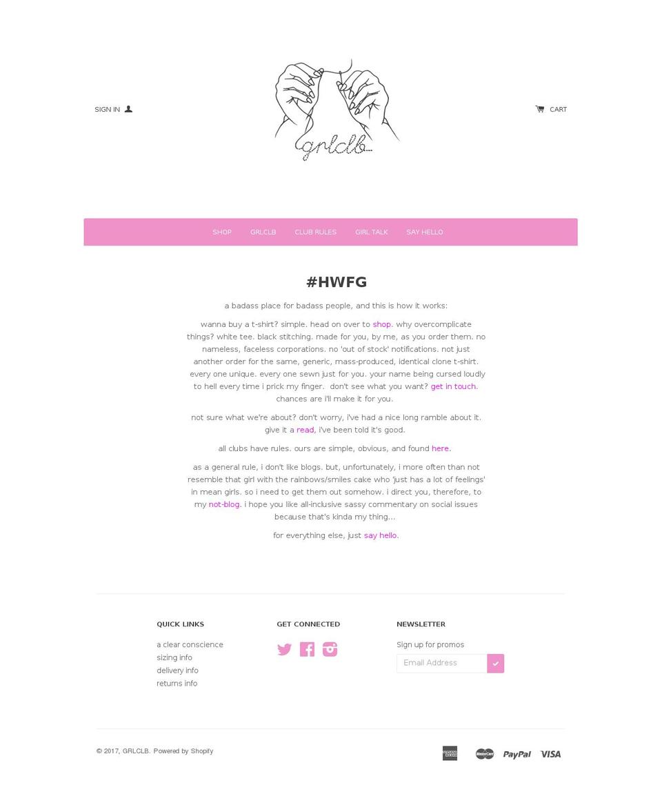 grlclb.com shopify website screenshot