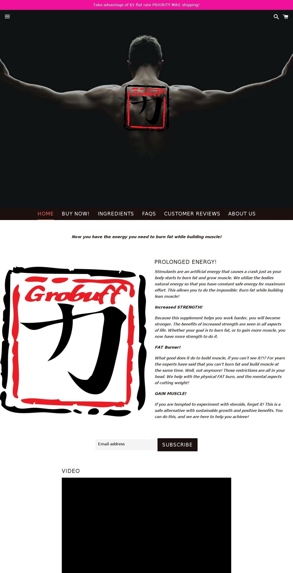 grobuff.com shopify website screenshot