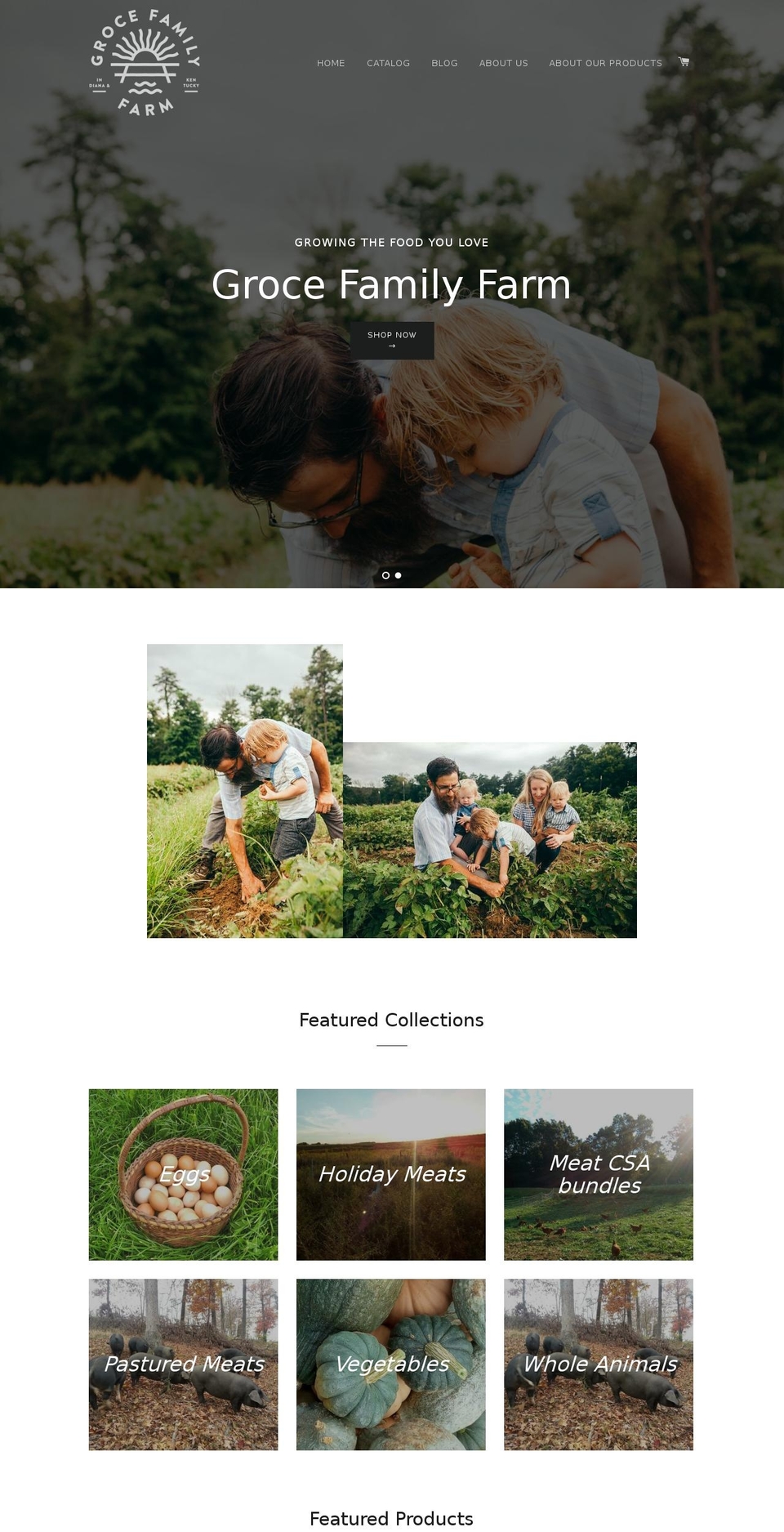 grocefamilyfarm.com shopify website screenshot
