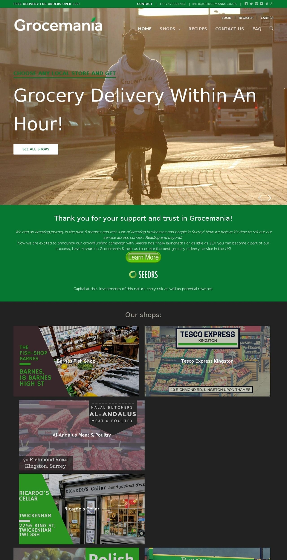 grocemania.co.uk shopify website screenshot