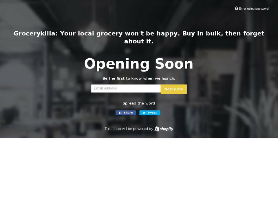 grocerykilla.com shopify website screenshot
