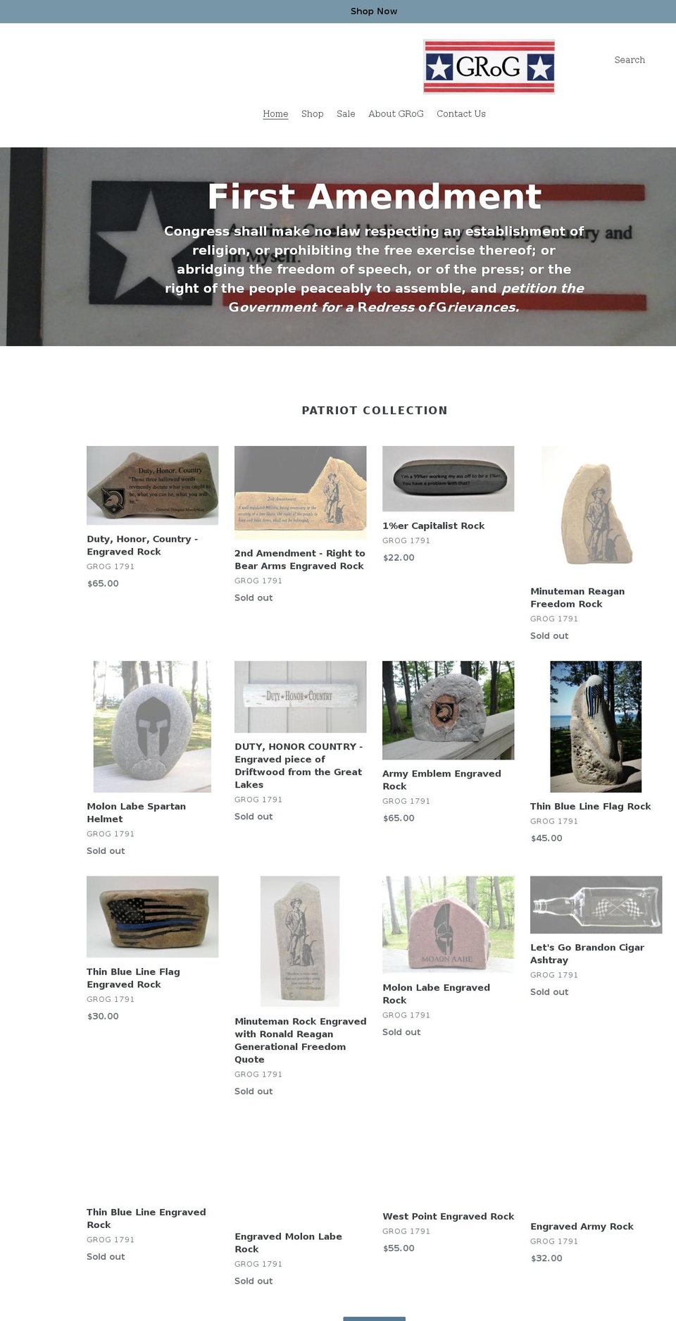 grog1791.com shopify website screenshot