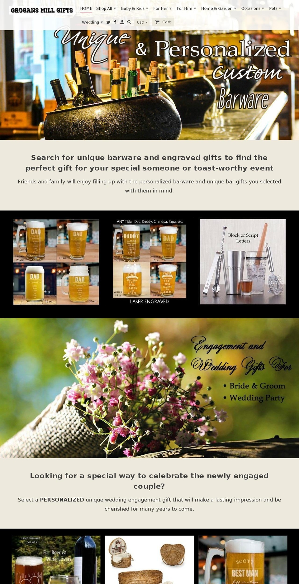 grogansmillgifts.com — Shopify storefront screenshot