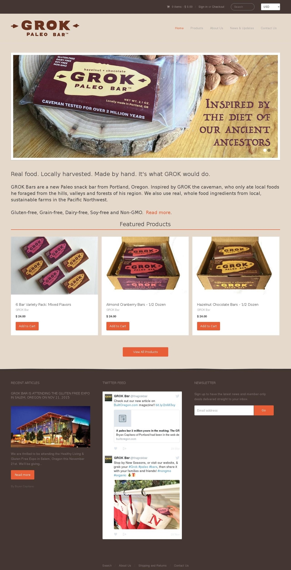 grokbar.us shopify website screenshot