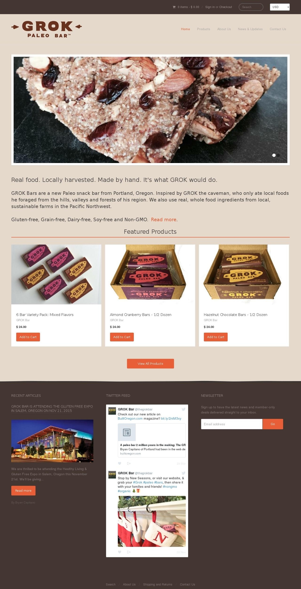 grokpaleo.com shopify website screenshot